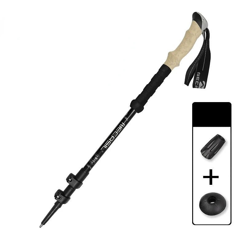 1 pièces en aluminium randonnée en plein air Anti choc bâtons de marche télescopique Trekking bâtons d'escalade ultralégers cannes de marche 135CM