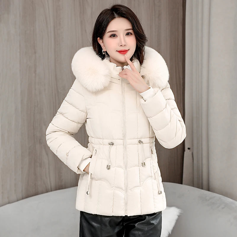 Doudoune femmes Parkas hiver 2025 — chaud, coton rembourré, manteau court à capuche