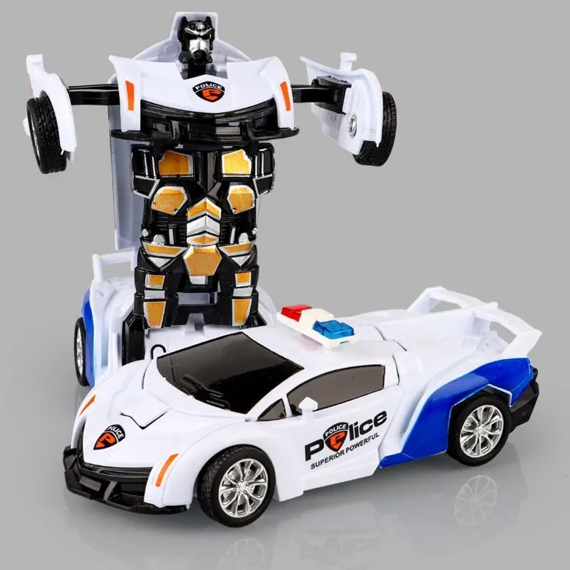 Voiture jouet à changement de forme à impact inertiel pour garçon, robot Autobot à changement de forme à un bouton, puzzle à changement de forme, collision