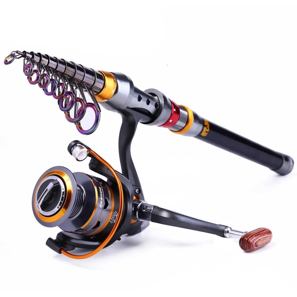 Sougayilang – canne à pêche télescopique de 1.8 à 3.6m, accessoire Portable de voyage avec moulinet à 11 roulements