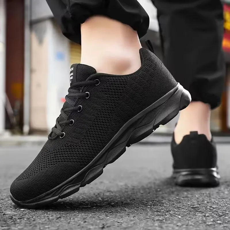 Men's Breathable Casual Sneakers, Summer White Running Shoes, Lightweight and Flexible Men's Sports Shoes, Size 35-45