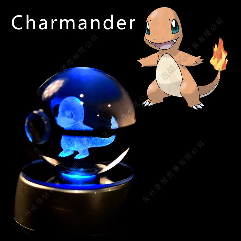 Boule de cristal 3D veilleuse — lampe en verre, statue, cadeau d'anniversaire pour enfants
