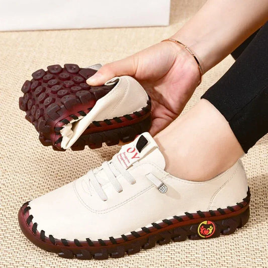 Women's Sneakers Platform Shoes Flat Leather Lace-up Loafers Slip-on New Spring Casual Mom Shoe Mujer Zapatos Chaussure Femme