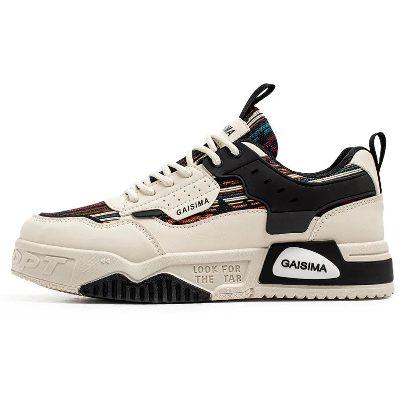 Baskets Skateboard Homme Bleu — Streetwear Hip-Hop Plateforme
