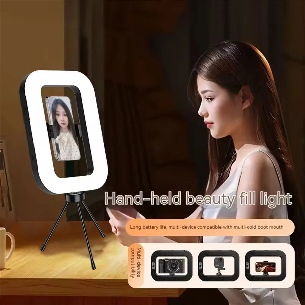 Anneau LED rechargeable portable — selfie, diffusion en direct, photographie, bureau