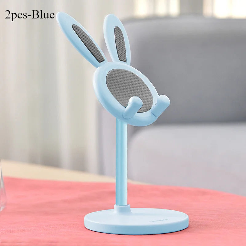 Le support de téléphone portable lapin mignon, peut soulever et ajuster les accessoires de téléphone de bureau, support de téléphone, poignée de téléphone