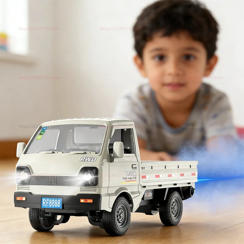 1:18 Scale RC Car, Off-Road Drift Truck with Spray Lights, Gifts for Kids Boys, RC Racing Toys for Kids and Adults