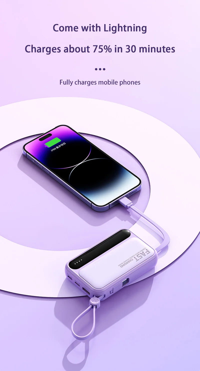 500000mAh 120W batterie externe grande capacité 4 in1 câbles Intelligent affichage numérique lumière Portable Powerbank pour iPhone Huawei nouveau