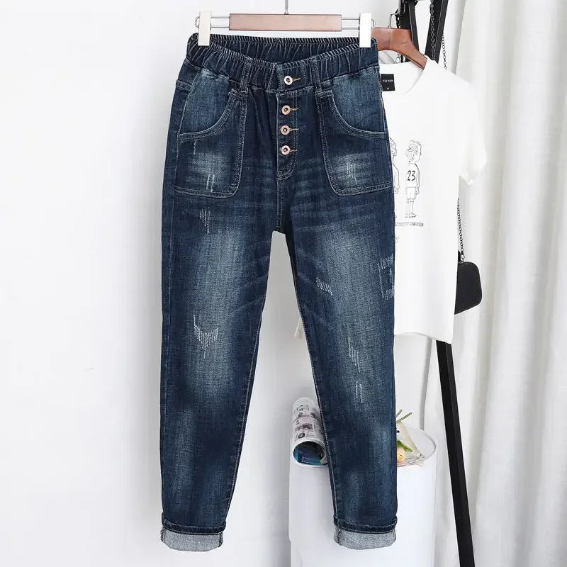 Jean Femme Grande Taille 5XL — Vintage Ample Sarouel Streetwear