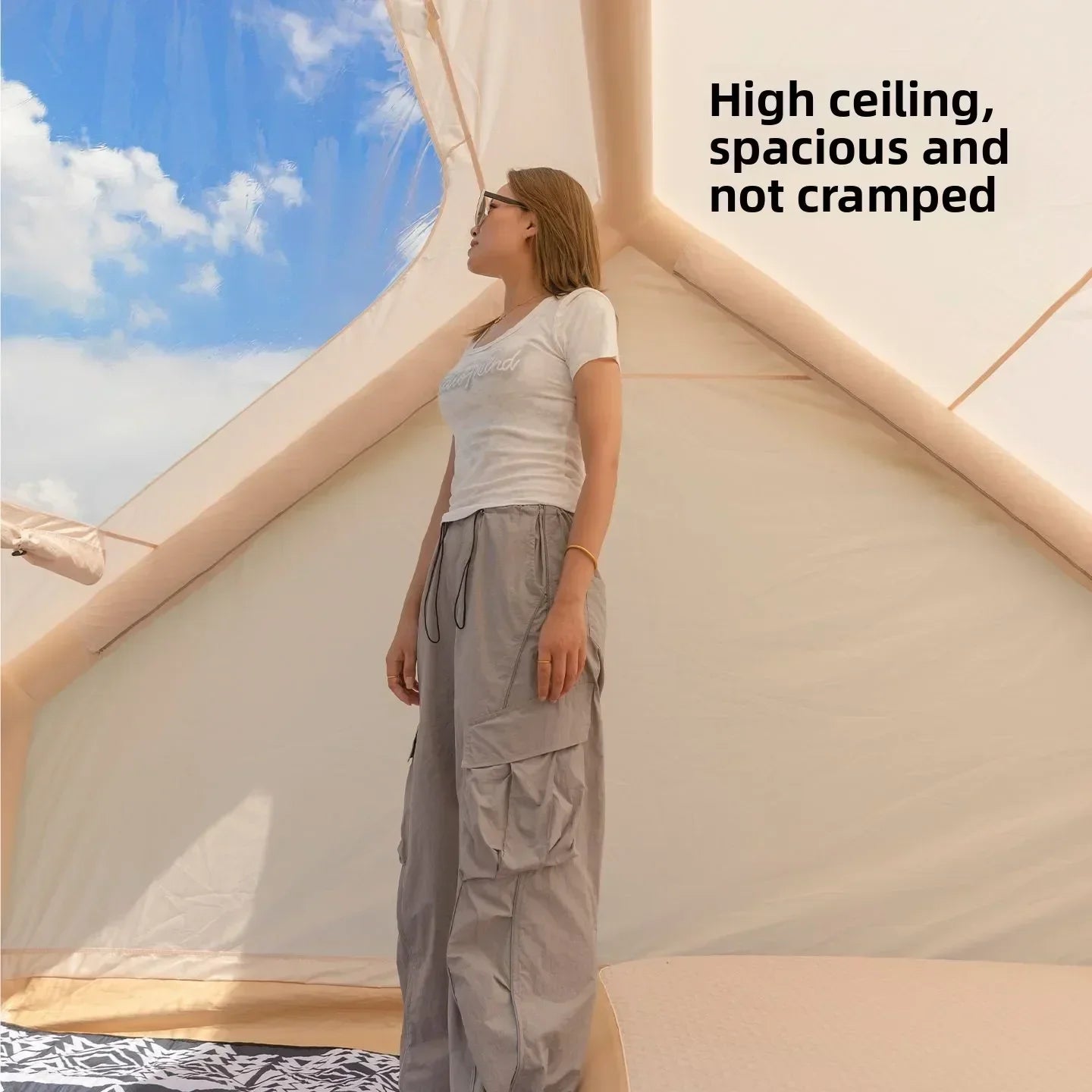 Tente Gonflable Ciel Étoilé 6,3m² — Lucarne Camping 3-4 Personnes Anti-UV