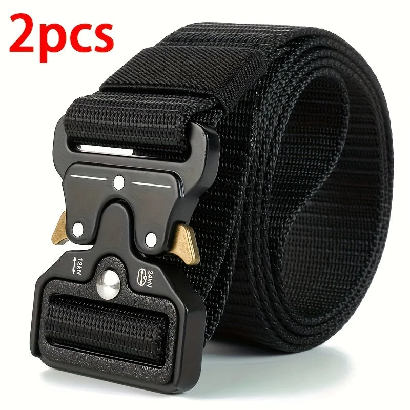 Versatile Tactical Belts for Men, Durable, Adjustable Design, for Outdoor Sports Enthusiasts, Pair with Jeans, for Men and Women, 1 Piece/2 Pieces