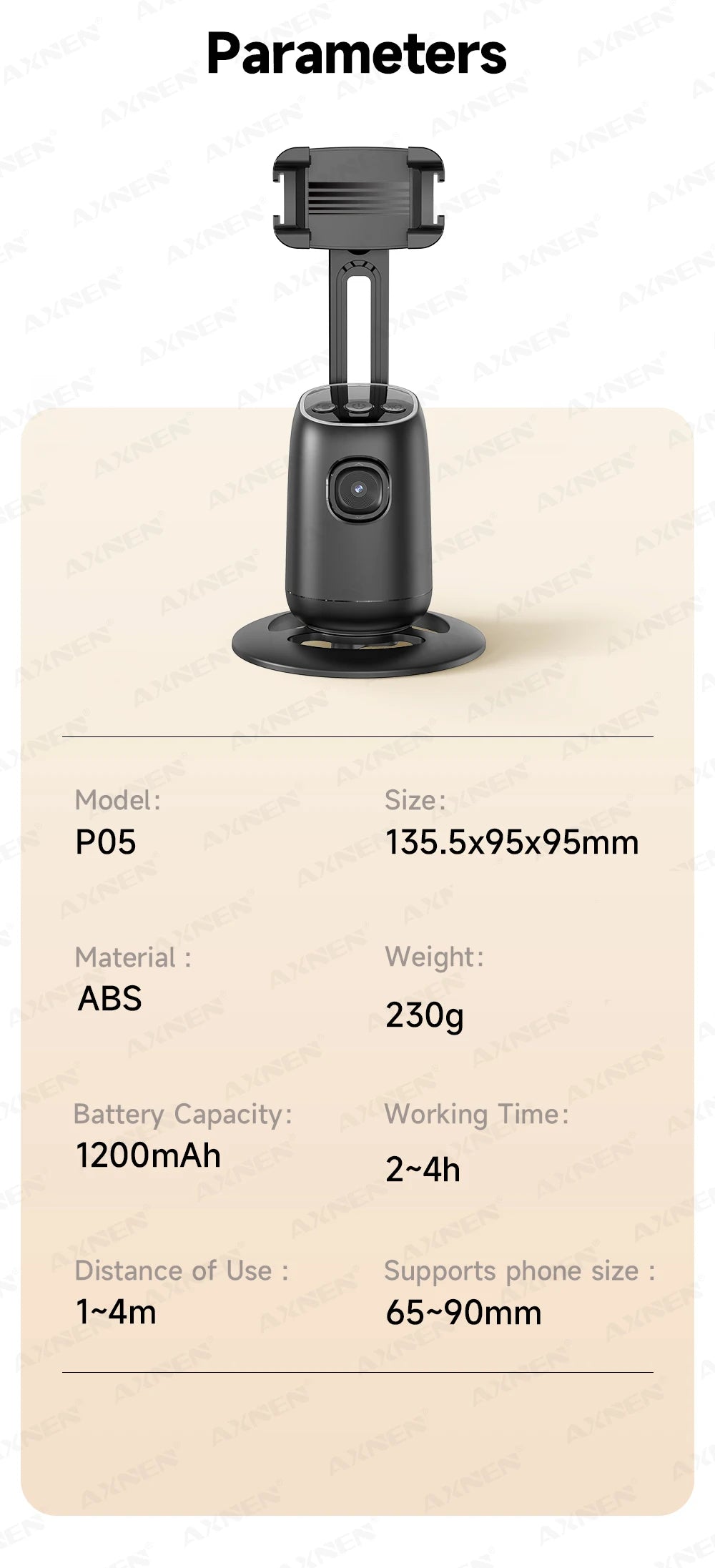 P05 — Stabilisateur Smartphone Suivi IA 360° Support Table Live & Vidéo