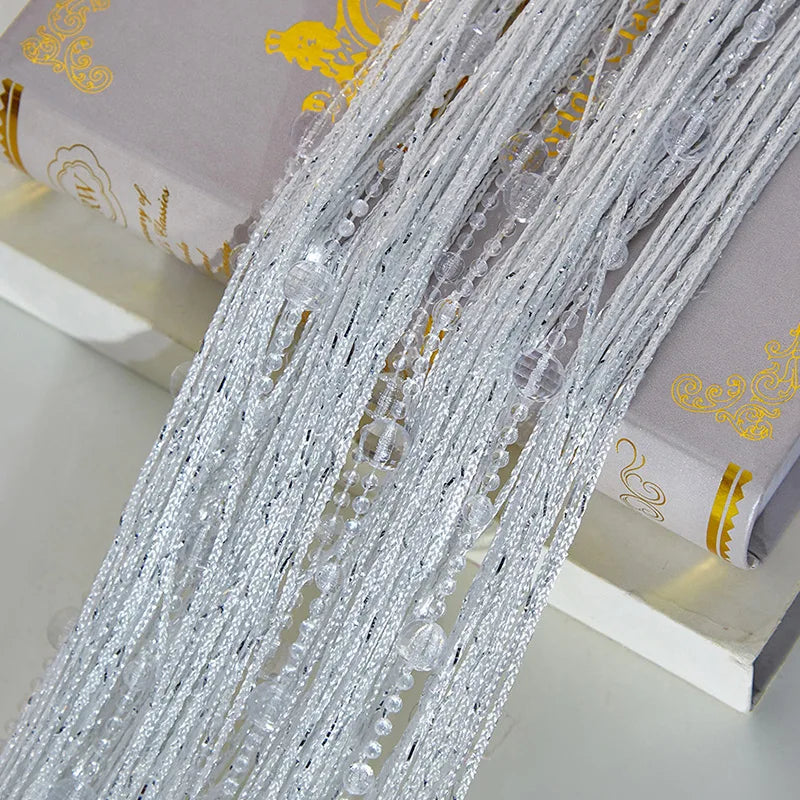 Rideaux à cordes perlées en cristal, 100cm x 200cm, pour salon, porte, mur, fenêtre, écran, gland