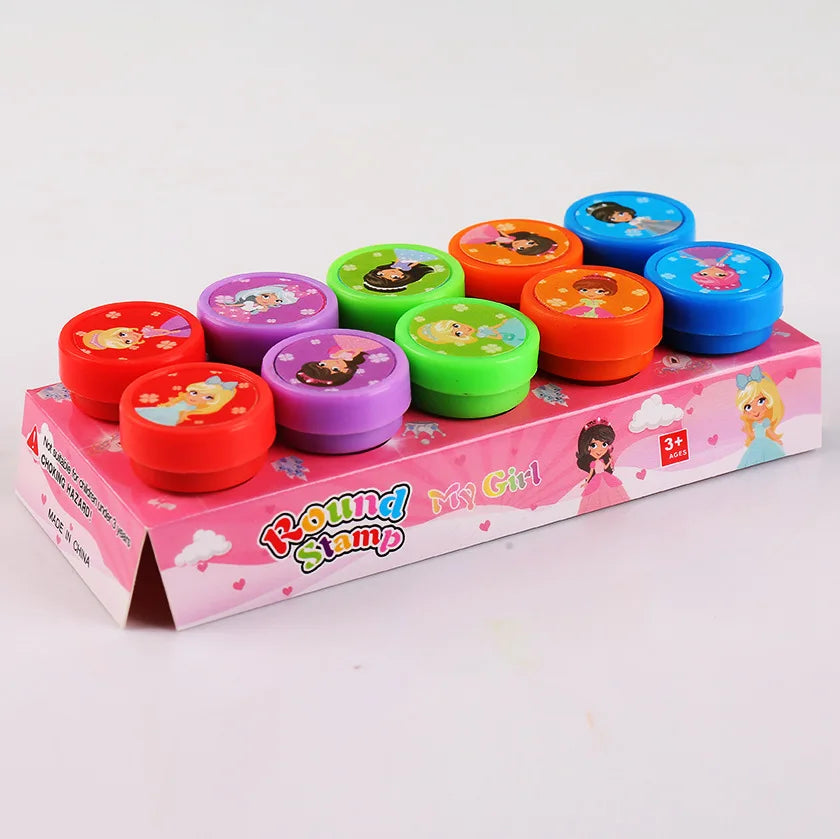 Assortiment de timbres auto-encreurs pour enfants, 10 pièces, tampons de jouets pour enfants, sceau de visage Smiley, Scrapbooking, peinture à la main, décor d'album Photo