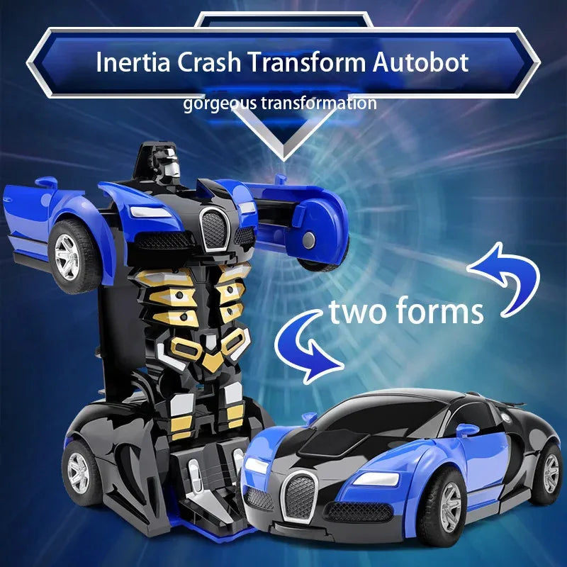 Robot à déformation automatique des collisions en un clic, cadeau pour garçon, voiture jouet double forme, modèle interactif pour père et fils