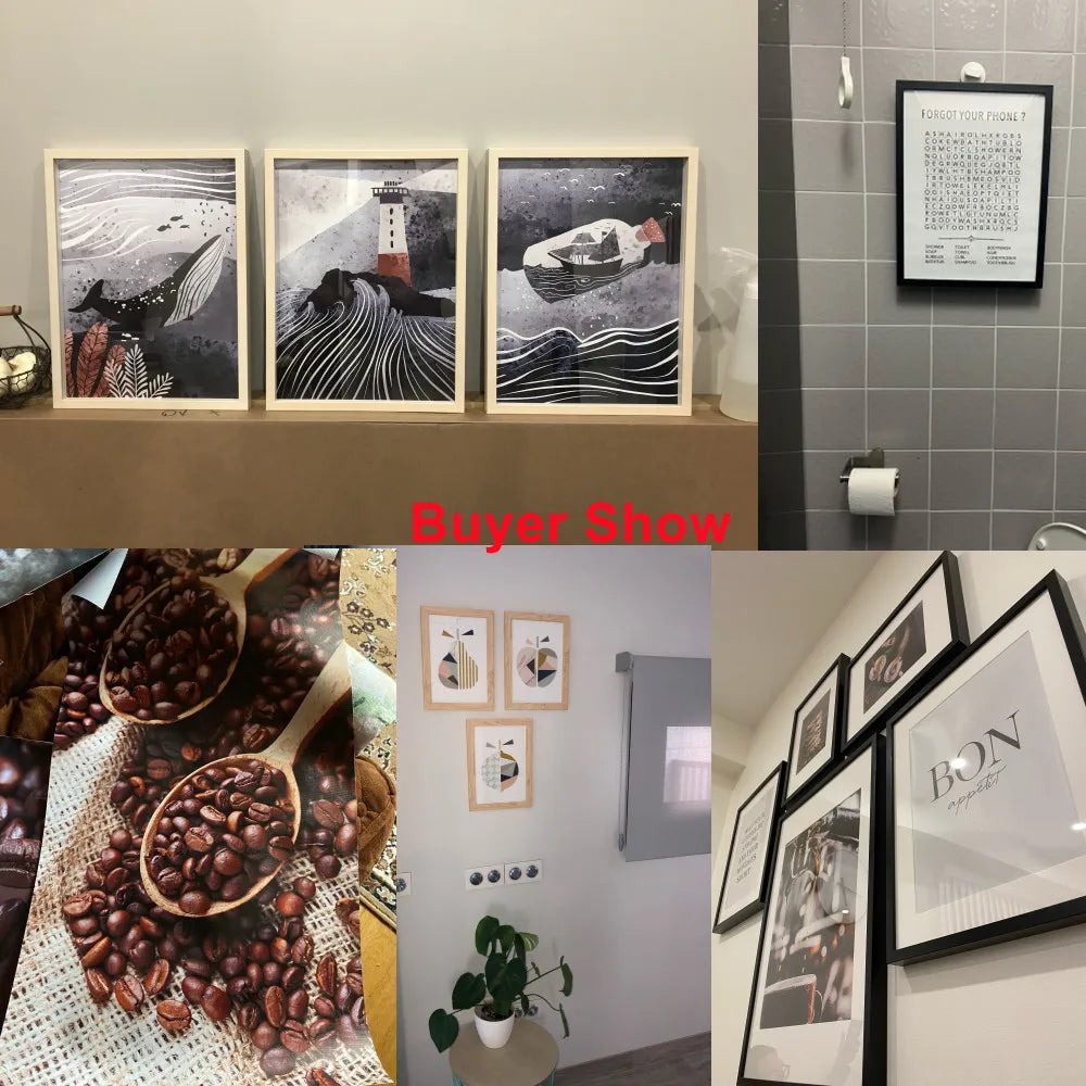 Décor artistique de cuisine mais premier affiche de café, imprimé Bon Appetit, peinture sur toile d'art mural noir et blanc pour salle à manger, décoration de la maison