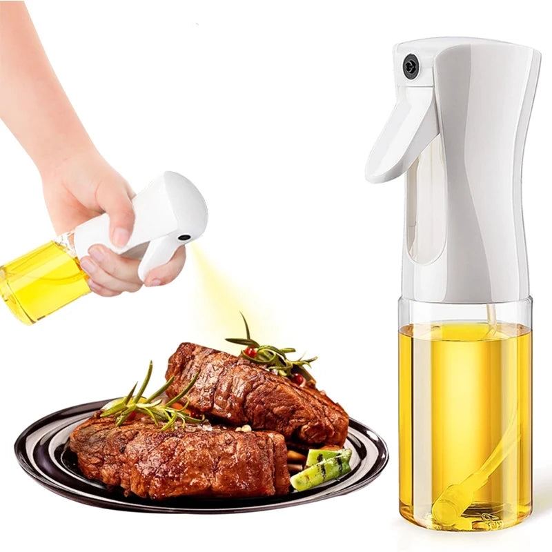 Botella pulverizadora de aceite de oliva para barbacoa, pulverizador de aceite de oliva de plástico, botella vacía, botella de vinagre o brocha de aceite, 200/300/500ml