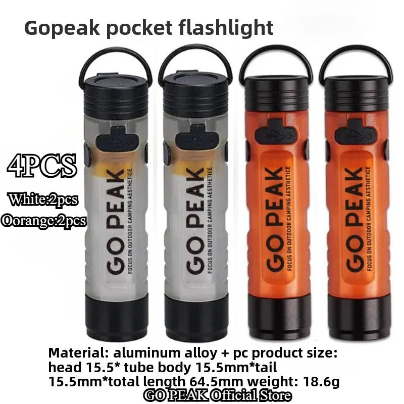 GOPEAK poche Mini lampe de poche extérieure clé pince capuchon ambiant Led longue Endurance secours en cas de catastrophe d'urgence 5050 petite lumière