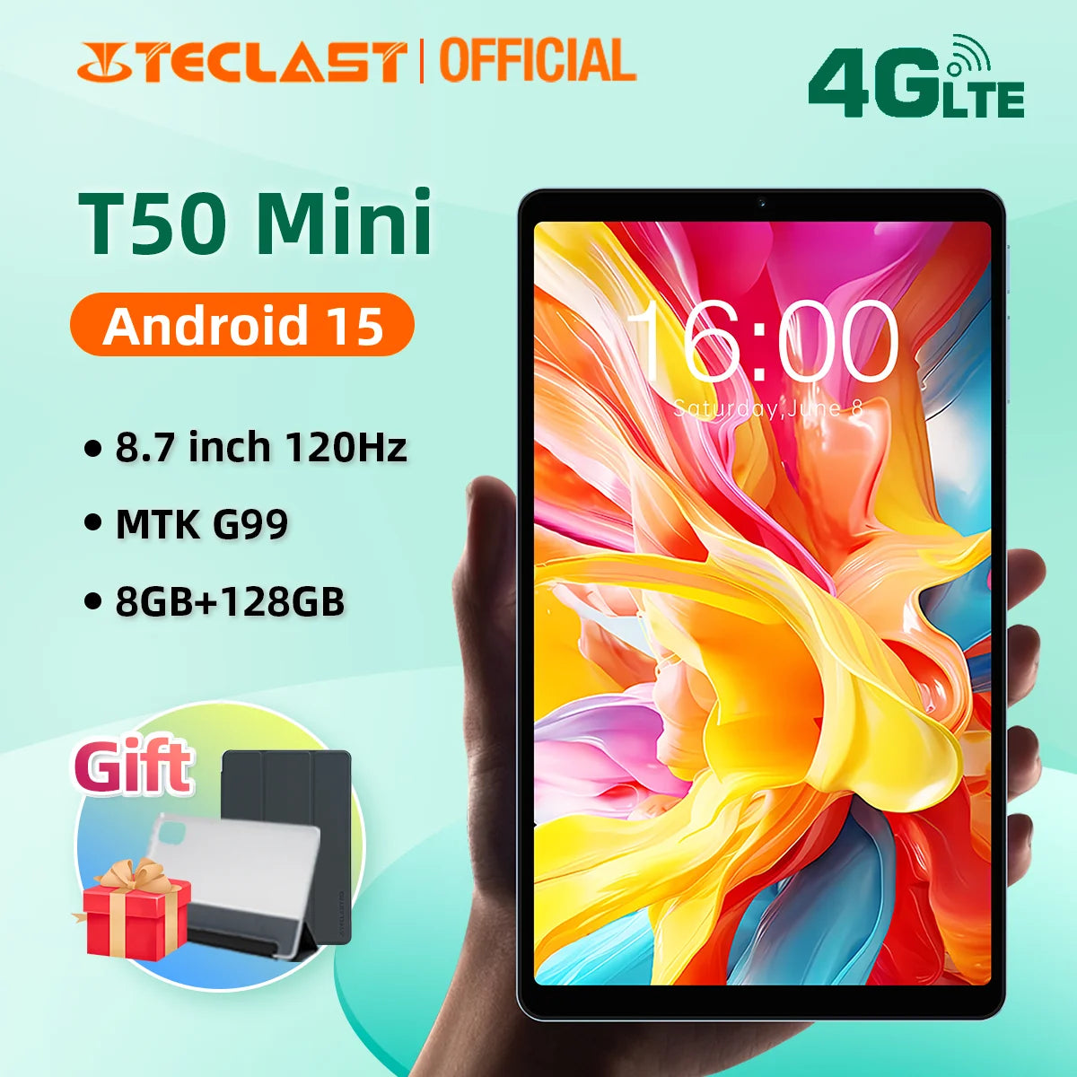 Tablette Android 15 8,7 pouces IPS 120Hz — 8 cœurs, 20 Go RAM, 128 Go ROM, double 4G LTE, GPS, USB-C