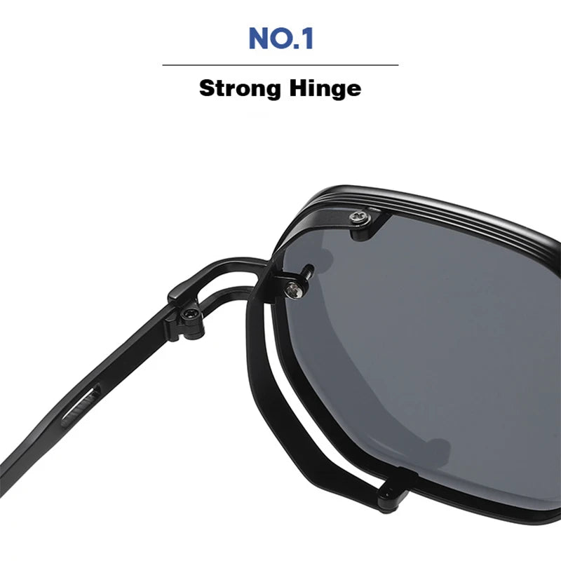 Lunettes de soleil carrées punk pour hommes, nuances rétro, luxe, mode vintage, steampunk, 2023