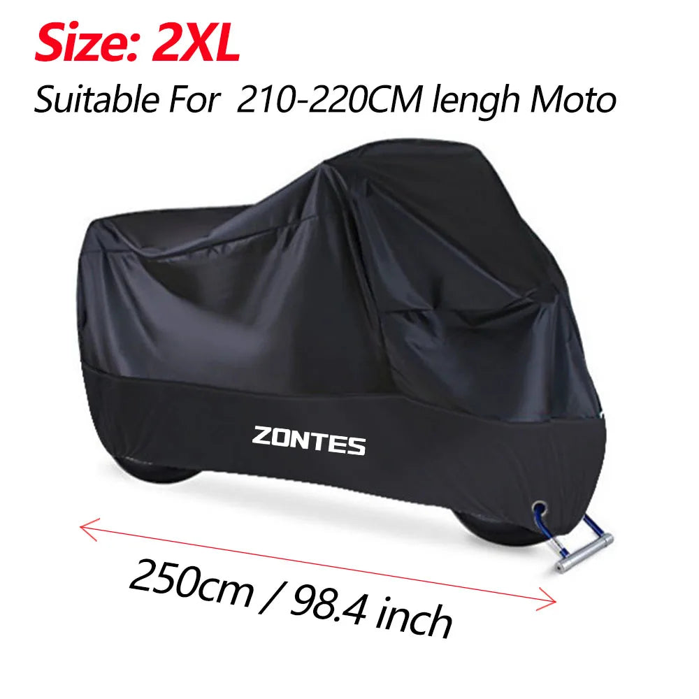 Housse de protection imperméable scooter — protection UV, pluie et poussière, compatible 150 / 250 / 350 cc, modèles D VX S T M R (v2)