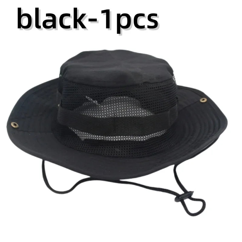Sombrero para el sol para hombres y mujeres, gorra de camuflaje, para deportes al aire libre, tipo cubo, pesca, senderismo, caza, 60CM