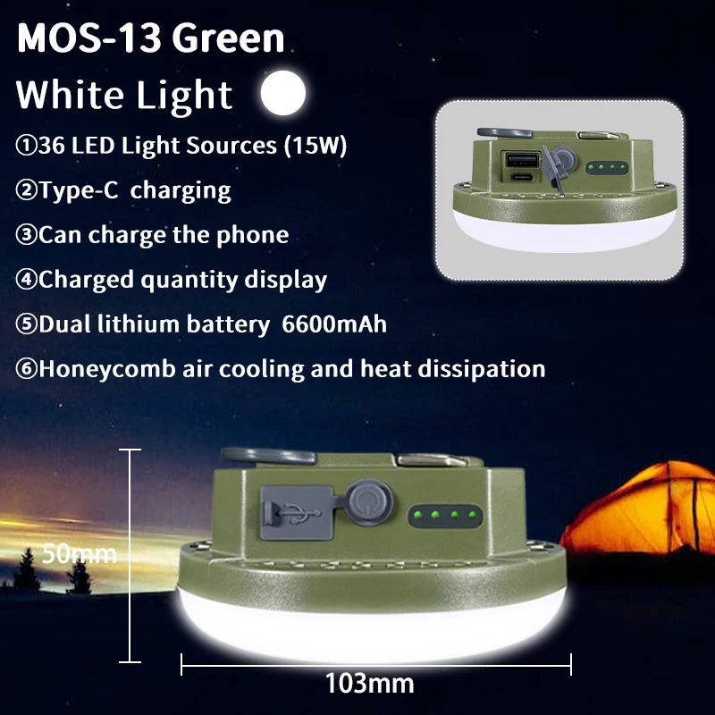 MOSLIGHTING 9900mAh Rechargeable lumière puissante lanterne de Camping avec aimant lumière forte lampe de poche Portable lampe de tente LED de travail