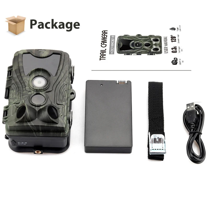 Caméra de chasse sur sentier avec batterie au Lithium 5000Mah, 20mp 1080P, IP65, pièges photos étanches, Surveillance sauvage 0.3s