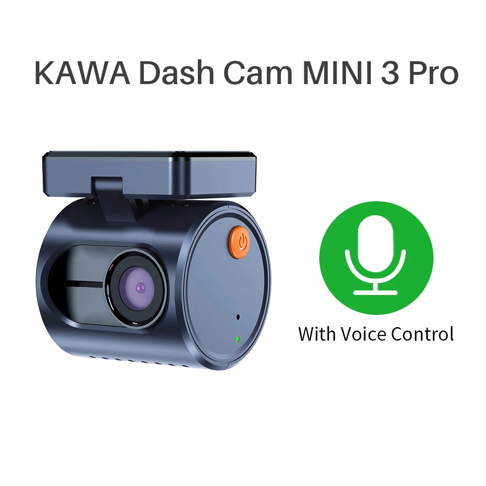 Dashcam Mini 2K WiFi — Surveillance Parking 24H Enregistreur Commande Vocale