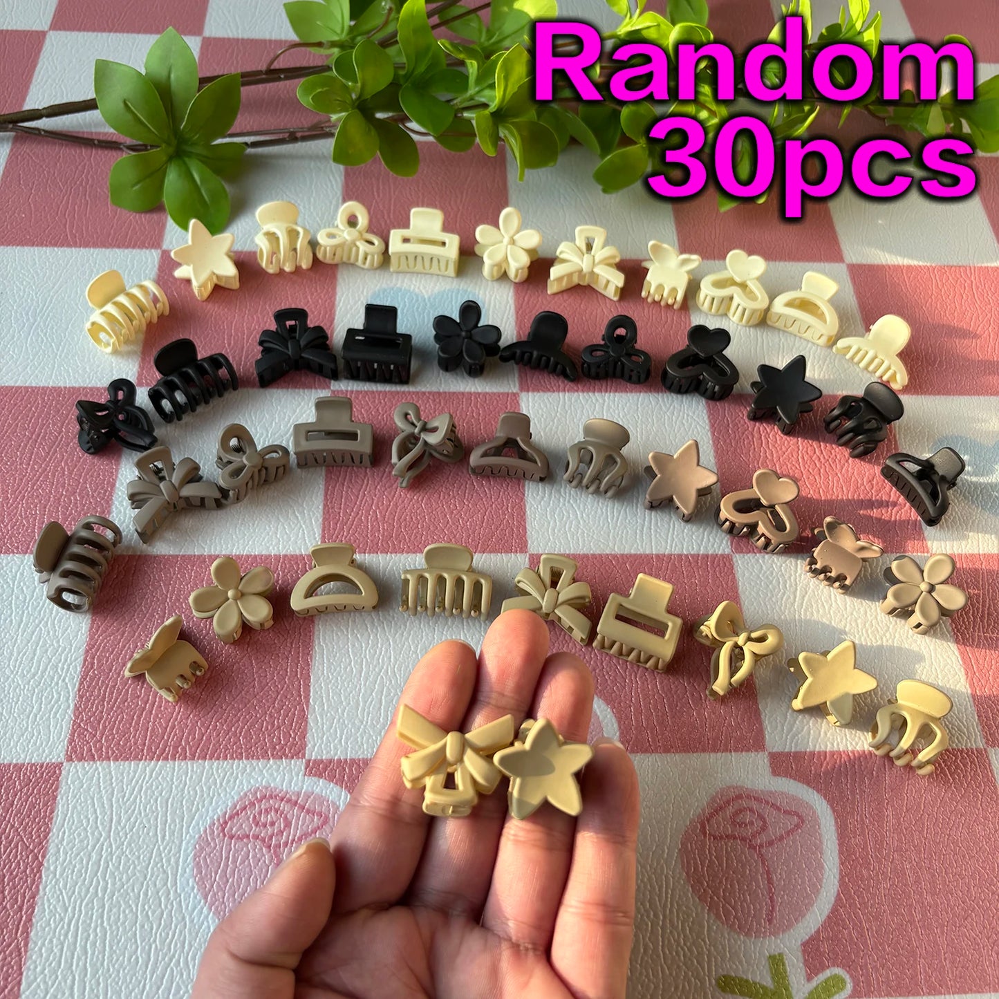 Lot de 5/10/20/30 pinces de petite taille beige assorties, accessoires mignons pour filles - Parfait pour un usage quotidien, des occasions spéciales ou des cadeaux de voyage