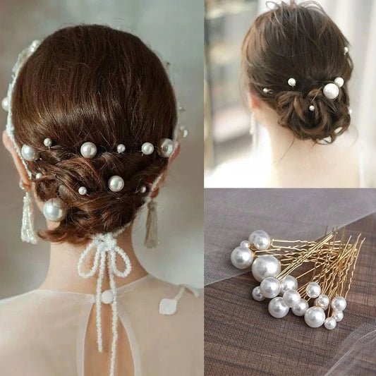 Elegantes horquillas de perlas multitaña, joyas de pelo de novia hechas a mano, pasadores de fiesta para mujeres y niñas, accesorios para el pelo