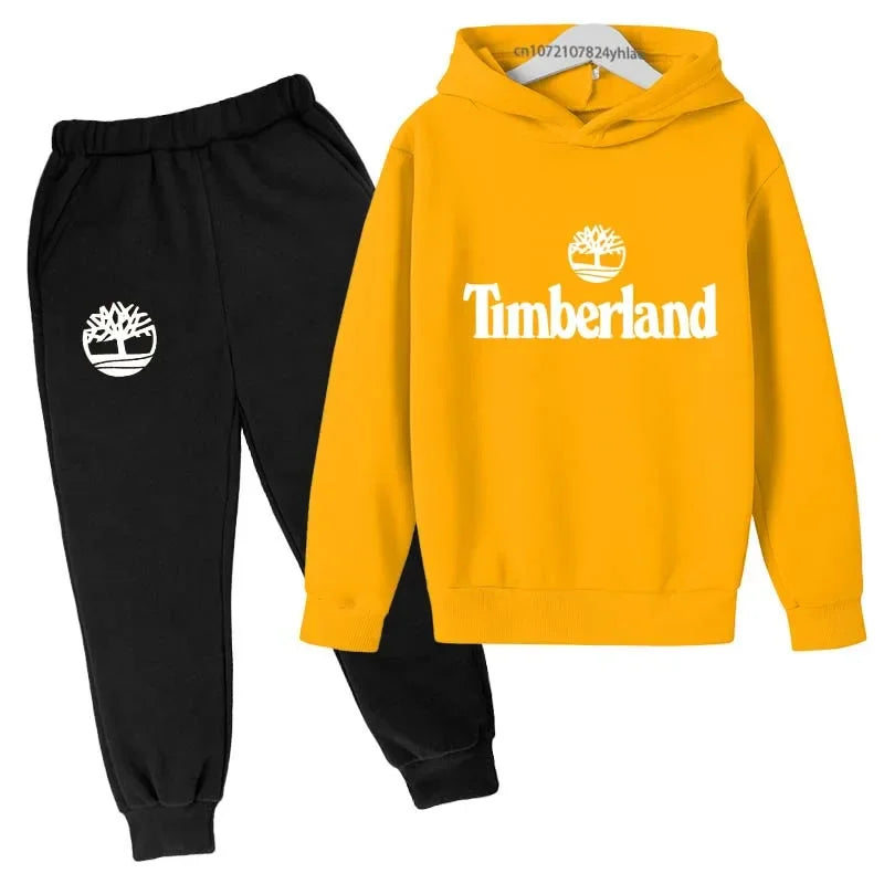 Ensemble Survêtement Enfants Style — Sweat À Capuche Pantalon 2 Pièces 2-13 Ans
