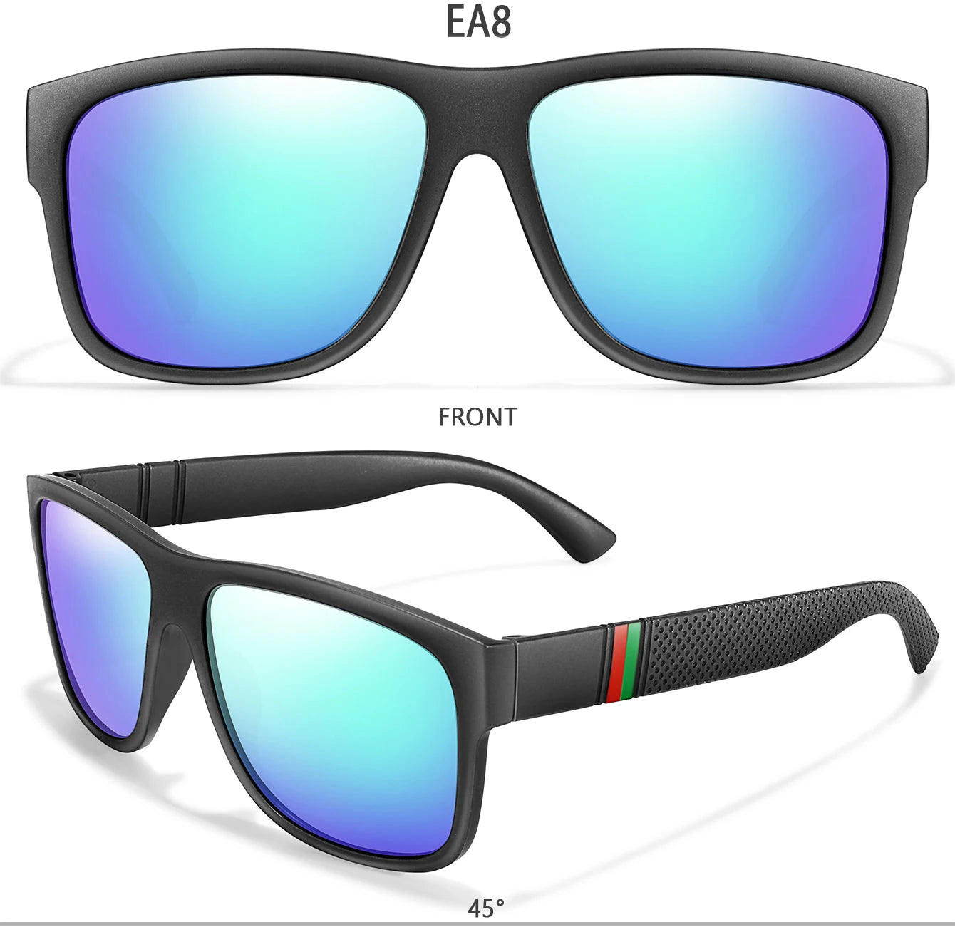 Lunettes de soleil polarisées carrées pour hommes, marque classique, pour la pêche, la conduite en plein air, le cyclisme, la course, Vintage, grand cadre, UV400