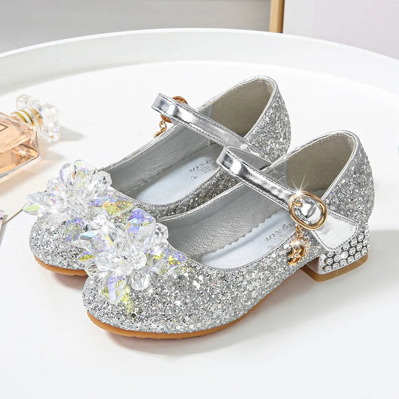 Children's Floral Beach Princess Shoes Girls Sequin Wedding Party Shoes Infantil Kids Shoes