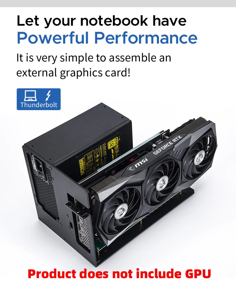 Support externe de carte graphique egpu Thunderbolt 3/4 vers pcie par alimentation ATX 7900XT/rtx4090 peut être installé