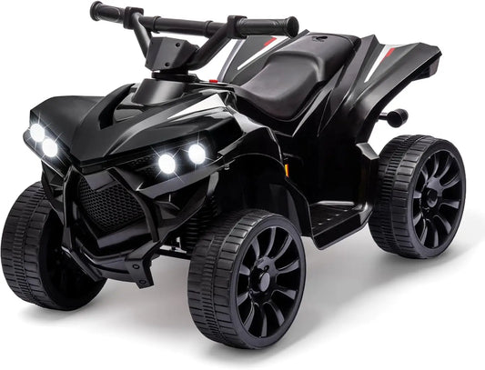 6V Ride-On Toy, Kids 4-Wheeler ATV with Max 1.8 MPH, Wear-Resistant Wheels, Music, and Foot Pedal, Electric Quad Car for Kids