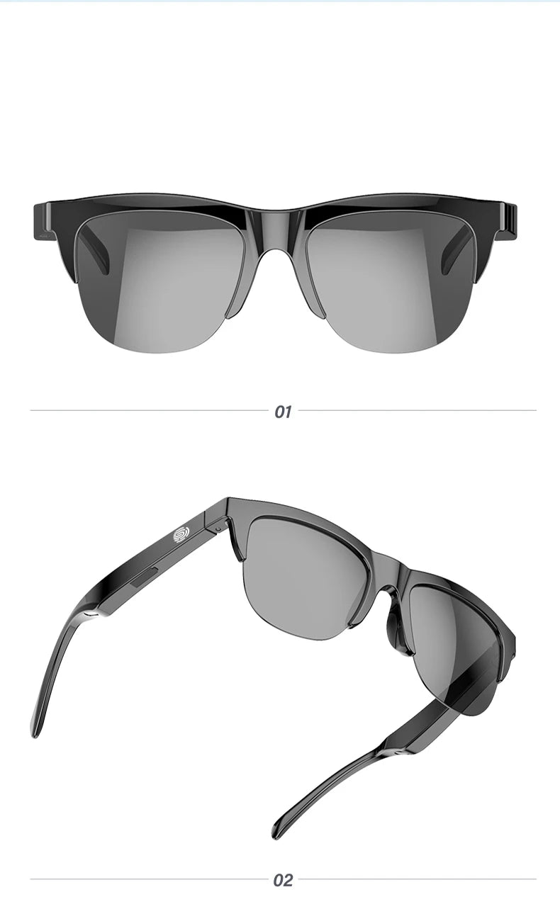 Lunettes de soleil intelligentes Bluetooth V5.3, casque d'appel pour Sports de plein air, technologie HIFI noire, Anti-touch UV pour hommes et femmes