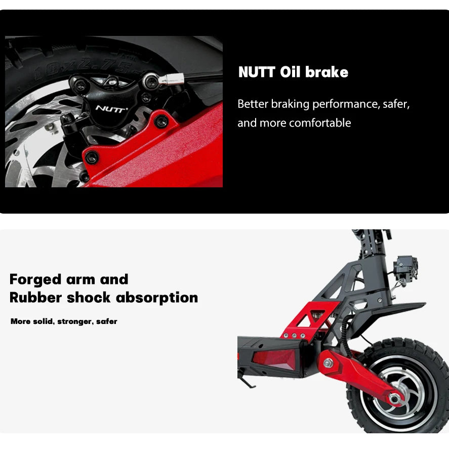 Adult All-Terrain Aluminum Alloy Scooter, Foldable Electric Scooter with Dual Suspension, 52V, 30ah, EU/US/UK Warehouse