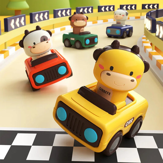 Jouet Voiture Animal Dessin Animé Presse — Véhicule Amusant Enfants