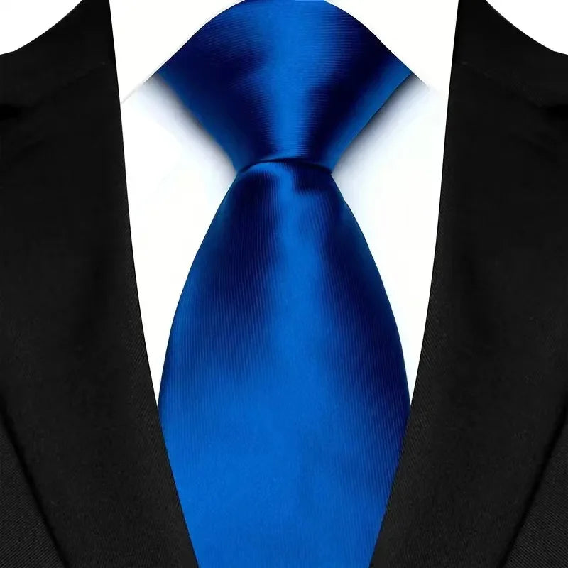 Cravate classique à rayures Paisley pour hommes — 8cm, Jacquard, bleu royal, accessoires, mariage