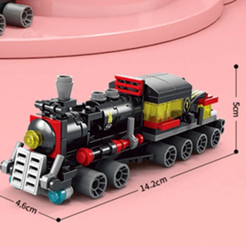 Bricolaje 6 en 1 Vía de tren Robot Vehículo Camión Bloques de construcción Kit Niñas Ladrillos Modelo de película Niños Tallo Educativo Cumpleaños Niños Juguetes