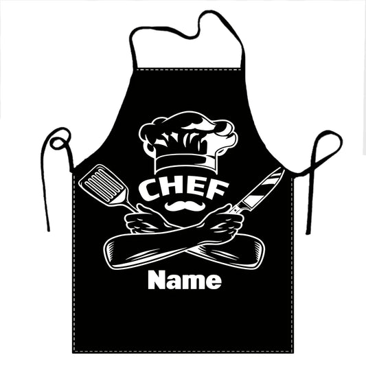 Chapeau de Chef à motif de nom personnalisé, tablier de Cuisine pour femmes et hommes, bavoir unisexe, Tablier de Cuisine, cuisson de Chef