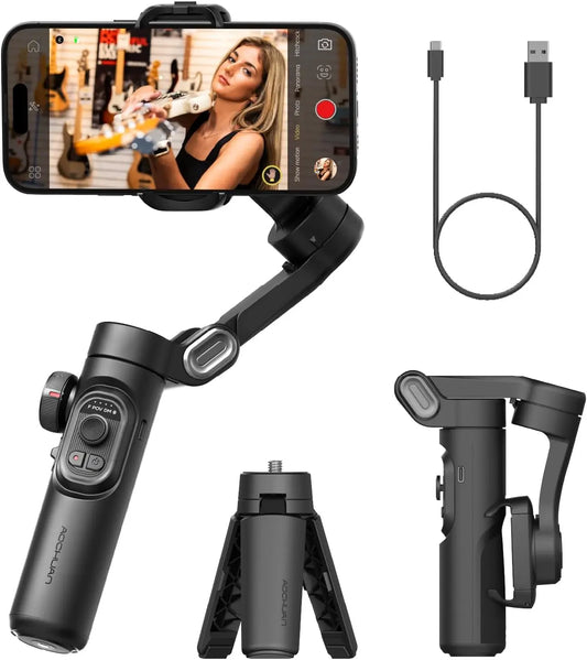 AOCHUAN SmartXE 3-Axis Handheld Gimbal Stabilizer for Smartphone iPhone Android AI Face Tracking TikTok Vlog