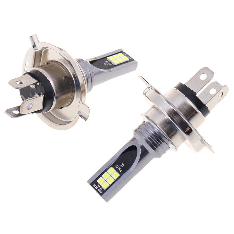 Ampoules LED H4 200W 12000LM Hi/Lo — Phare Antibrouillard Voiture Remplacement