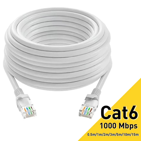 Câble Ethernet Cat6 RJ45 UTP 1000Mbps, 0.5/1/2/3/5/10/15/20/30/50M, cordon réseau LAN, cordon Internet, routeur, câble d'ordinateur