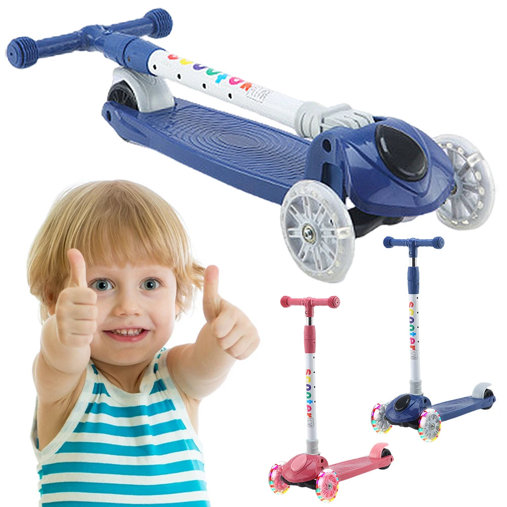 Push Scooter with Light-Up and Adjustable Wheels for Children Ages 3 to 10, Casual Accessory
