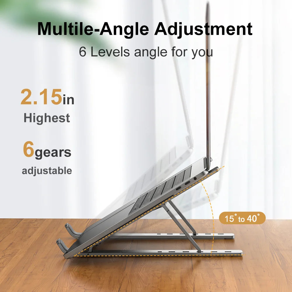 Support ordinateur portable en aluminium réglable — refroidissement, lévitation, accessoires bureau