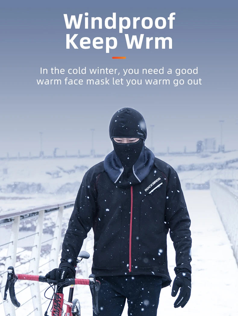 ROCKBROS masque complet chaud hiver écharpe cagoule casque doublure pêche ski randonnée vélo masque coupe-vent respirant couvre-chef