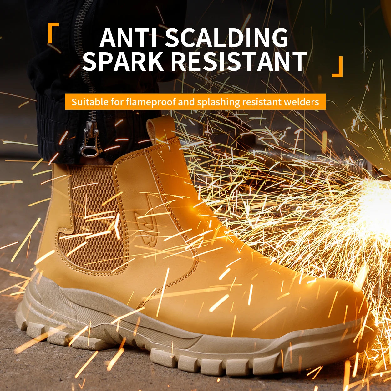 Men's Waterproof Safety Work Boots, Steel Toe Shoes, Anti-Impact and Puncture-Resistant, Tactical Hiking Boots for Outdoor Adventure