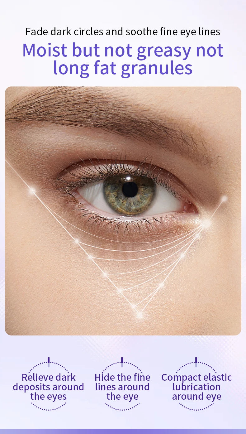 O'CHEAL – Crema antiarrugas para ojos con bola rodante, secado rápido, hidratante, ácido hialurónico, suero refrescante para ojos, atenúa las líneas finas